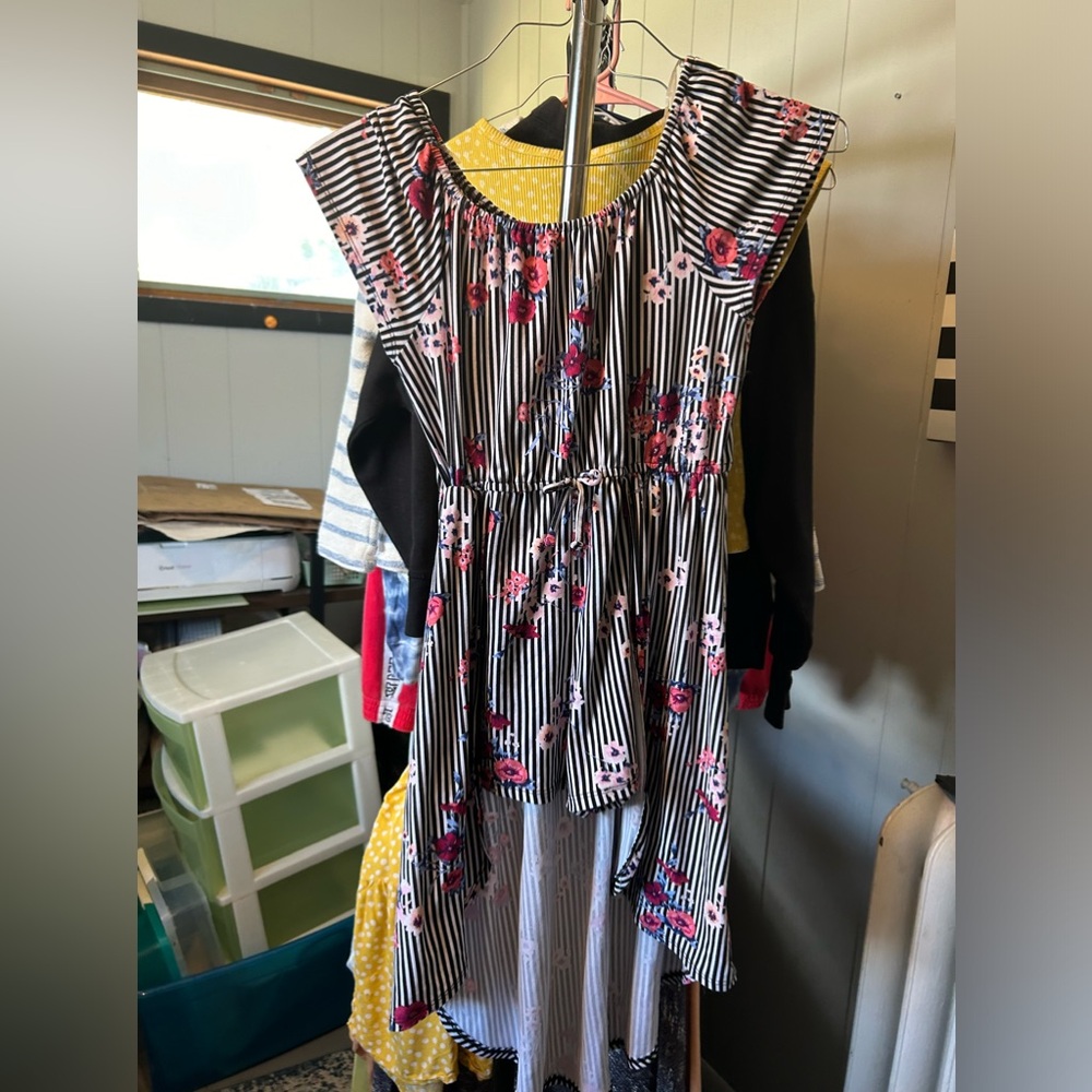 Kids striped and flowered jumper dress